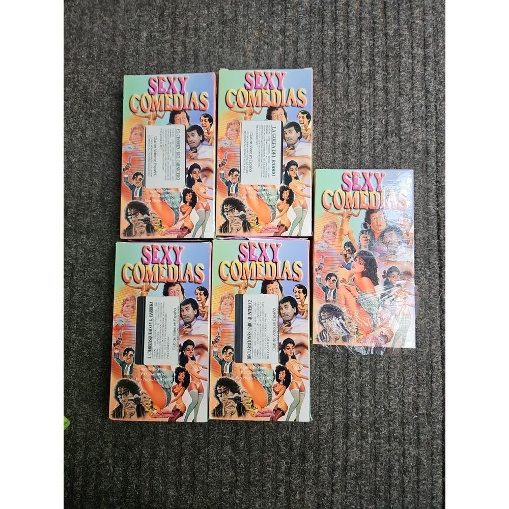 5 Sexy Comedias VHS Espanol Mexico‎ Various Titles 1990s 90s Spanish Vintage